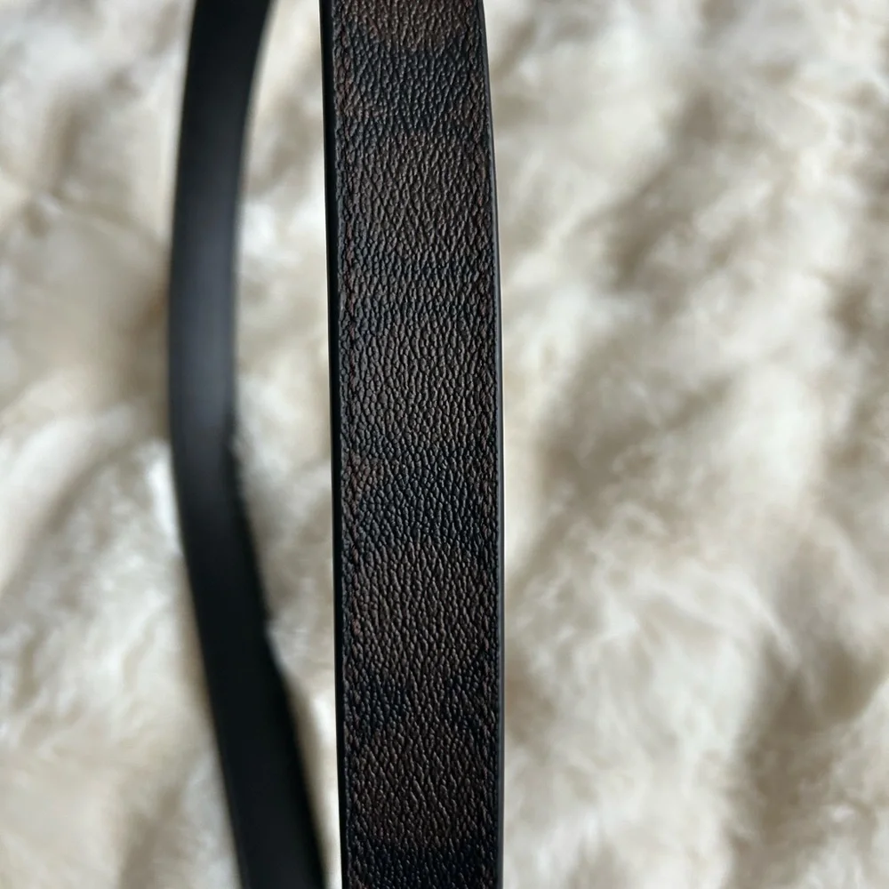 Coach Logo Brown and Black Belt in with Gold Buckle - Picture 4 of 4